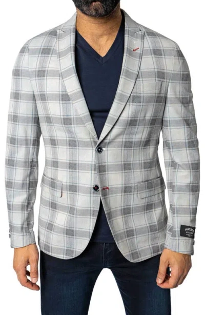 Maceoo Descartes Unconstructed Plaid Brooksy Sky Blue Blazer