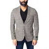 MACEOO MACEOO DESCARTES UNCONSTRUCTED PLAID COTED IVOIRE YELLOW BLAZER