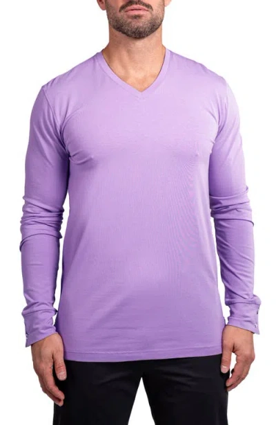 Maceoo Edison Ascension V-neck Long Sleeve T-shirt In Purple