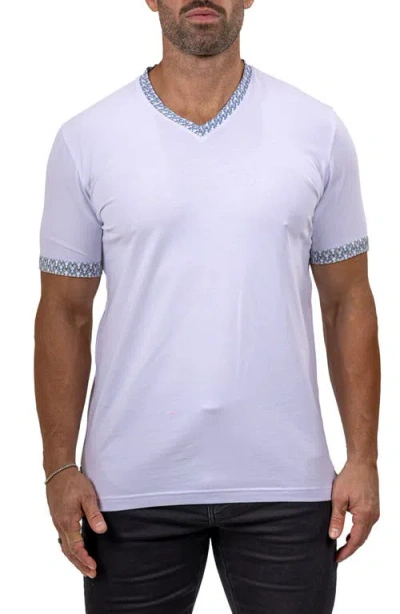 Maceoo Edison Marthyr0001 White Cotton V-neck T-shirt