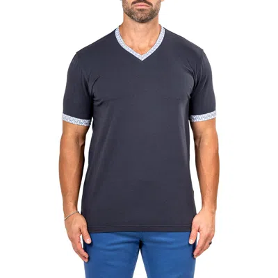 Maceoo Edison Marthyr0008 Grey Cotton V-neck T-shirt In Gray
