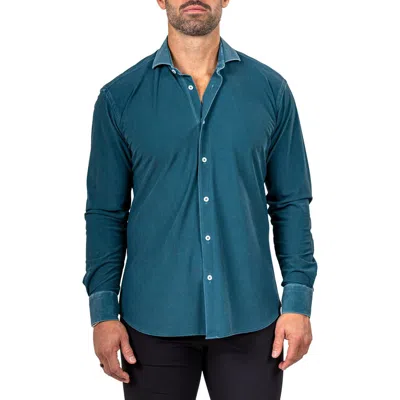 Maceoo Eins Marthy Contemporary Fit Button-up Shirt In Blue