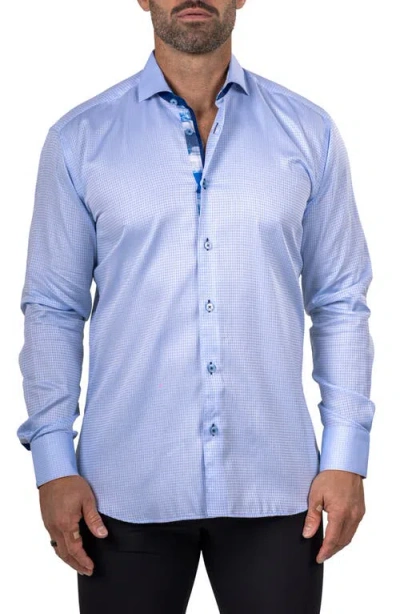 Maceoo Eins Marthy Contemporary Fit Cotton Button-up Shirt In Blue