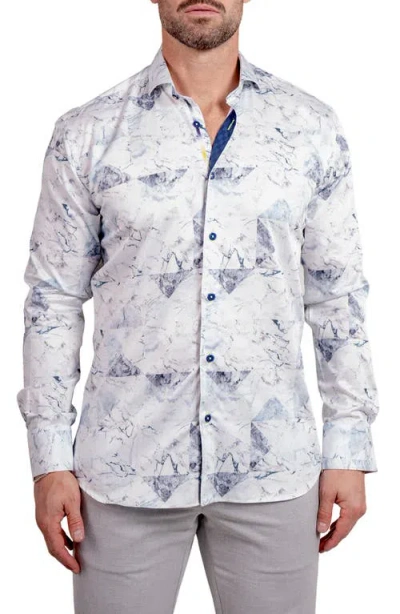 Maceoo Einstein Ascension 0212 Marbled Contemporary Fit Button-up Shirt In Multi