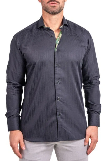 Maceoo Einstein Ascension Contemporary Fit Button-up Shirt In Blue