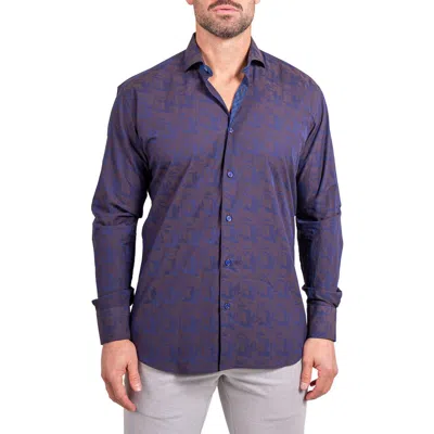 Maceoo Einstein Ascension Contemporary Fit Button-up Shirt In Blue