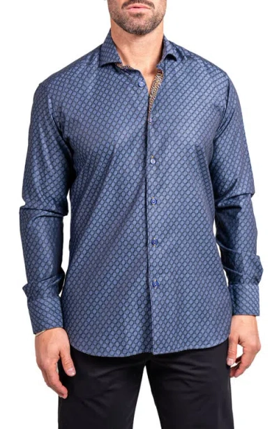 Maceoo Einstein Ascension Contemporary Fit Button-up Shirt In Blue
