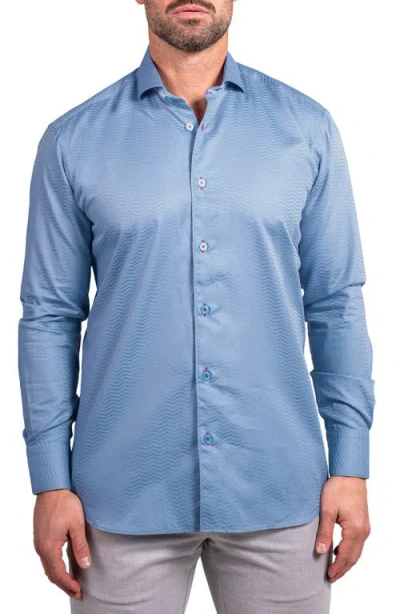 Maceoo Einstein Ascension Contemporary Fit Button-up Shirt In Blue