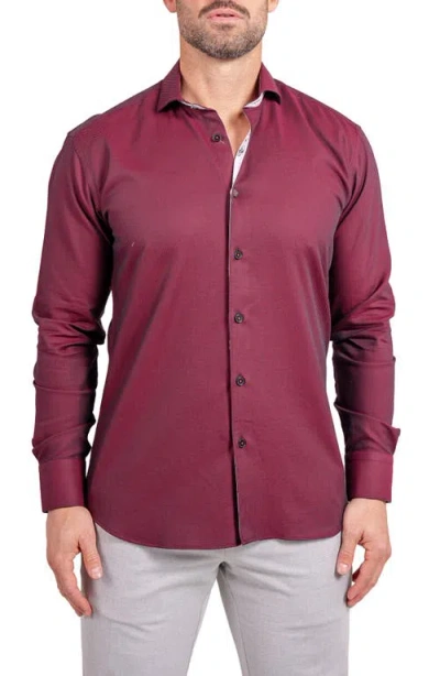 Maceoo Einstein Ascension Contemporary Fit Button-up Shirt In Burgundy