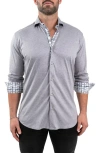 Maceoo Einstein Cotton Knit Button-up Shirt In Grey