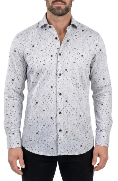Maceoo Einstein Cotton Long Sleeve Dress Shirt In White