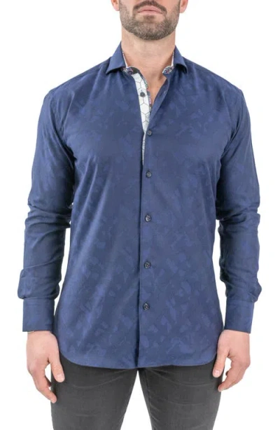 Maceoo Einstein Jacqceepblack Navy Button-up Shirt In Blue