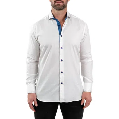 MACEOO MACEOO EINSTEIN JACQCLOUD WHITE BUTTON-UP SHIRT