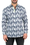 Maceoo Einstein Linear Canvas Cotton Button-up Shirt In White