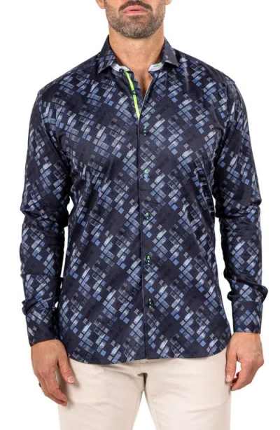 Maceoo Einstein Marthyr 0293 Contemporary Fit Button-up Shirt In Blue