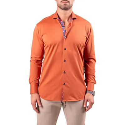 MACEOO MACEOO EINSTEIN RESISTANCE CONTEMPORARY FIT KNIT BUTTON-UP SHIRT