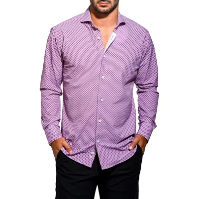 Maceoo Einstein Resistance Contemporary Fit Knit Button-up Shirt In Purple