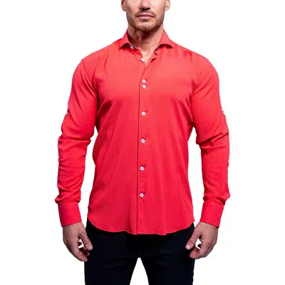 Maceoo Einstein Resistance Red Stretch Button-up Shirt
