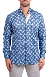 Maceoo Einstein Stretch Ascension Contemporary Fit Button-up Shirt In Blue