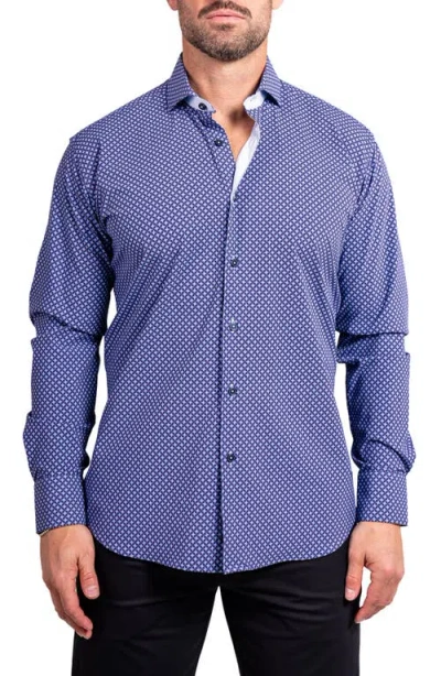 Maceoo Einstein Stretch Ascension Contemporary Fit Button-up Shirt In Blue