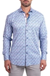Maceoo Einstein Stretch Ascension Contemporary Fit Button-up Shirt In Blue