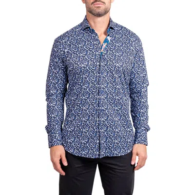 Maceoo Einstein Stretch Ascension Contemporary Fit Button-up Shirt In Blue