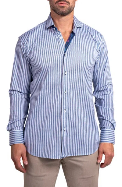 Maceoo Einstein Stretch Ascension Contemporary Fit Button-up Shirt In Blue