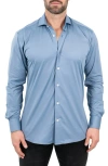 Maceoo Einstein Stretchblotter Blue Button-up Shirt In Blue