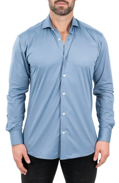 Maceoo Einstein Stretchblotter Blue Button-up Shirt