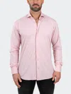 Maceoo Einstein Stretchblotter Red Button-up Shirt In Pink