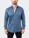 Maceoo Einstein Stretchharper Contemporary Fit Button-up Shirt In Blue