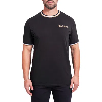 Maceoo Elegantcrew Black Tipped Logo Graphic T-shirt