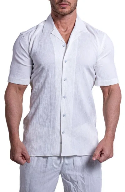 Maceoo Everyday White Short Sleeve Button-up Shirt