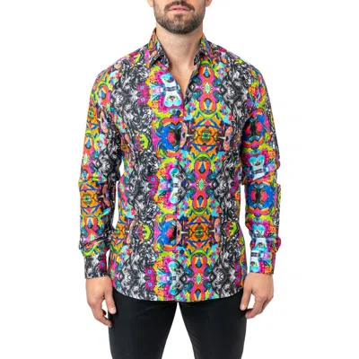 MACEOO MACEOO FIBONACCI ADID DOG CONTEMPORARY FIT BUTTON-UP SHIRT