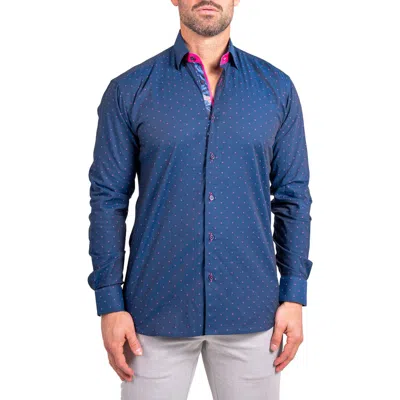 Maceoo Fibonacci Ascension Contemporary Fit Button-up Shirt In Blue