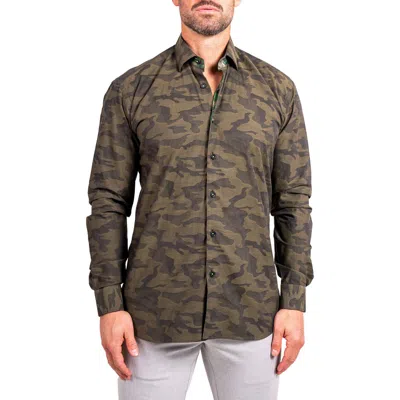 Maceoo Fibonacci Ascension Contemporary Fit Button-up Shirt In Green