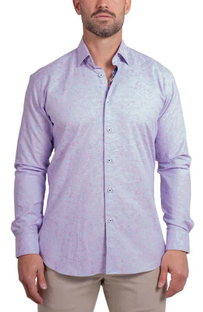 Maceoo Fibonacci Ascension Contemporary Fit Button-up Shirt In Purple