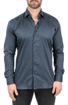 Maceoo Fibonacci Battleship Grey Contemporary Fit Button-up Shirt In Grey