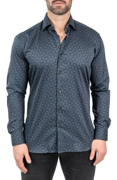 Maceoo Fibonacci Battleship Grey Contemporary Fit Button-up Shirt