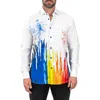Maceoo Fibonacci Dripped White Contemporary Fit Button-up Shirt In White