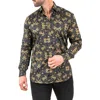 Maceoo Fibonacci Goldendragon Black Contemporary Fit Button-up Shirt In Black