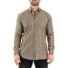 Maceoo Fibonacci Honeycomb Black Contemporary Fit Button-up Shirt In Black