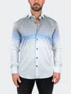 Maceoo Fibonacci Jacqdegrade Blue Contemporary Fit Button-up Shirt In Multi