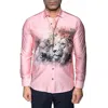 Maceoo Fibonacci Lion Contemporary Fit Button-up Shirt In Pink