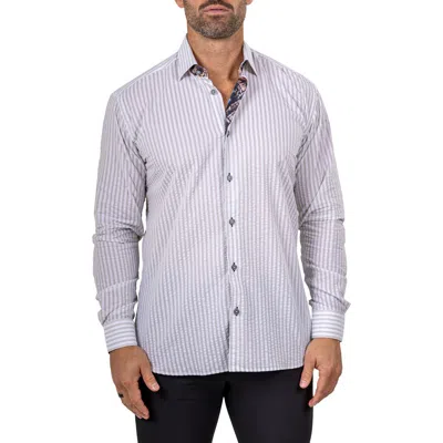 Maceoo Fibonacci Marthy Contemporary Fit Button-up Shirt In Gray