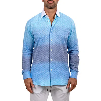 Maceoo Fibonacci Marthy Contemporary Fit Button-up Shirt In Blue