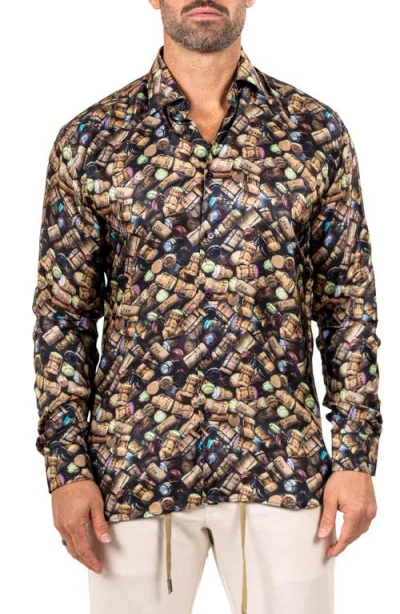 Maceoo Fibonacci Marthyr 0243 Contemporary Fit Button-up Shirt In Blue