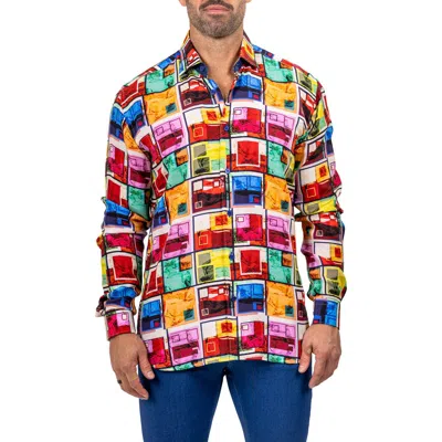 Maceoo Fibonacci Marthyr 0299 Contemporary Fit Button-up Shirt In Multi