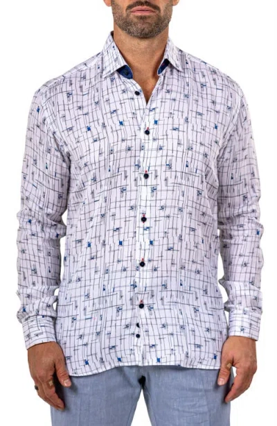 Maceoo Fibonacci Marthyr 0315 Contemporary Fit Button-up Shirt In White