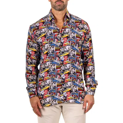 Maceoo Fibonacci Marthyr 0321 Contemporary Fit Button-up Shirt In Blue